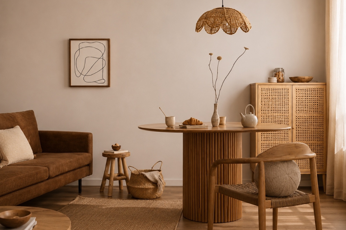 prikaz drvene boho sobe
